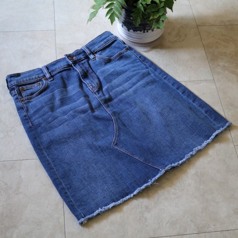 J.Crew Raw Hem Denim Skirt - Style #H4917 - Picture 14 of 16